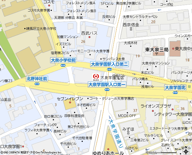 大泉学園支店付近の地図